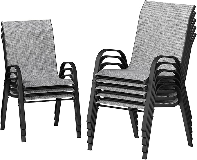 UDPATIO Patio Chairs Set of 8, Stackable Outdoor Dining Chairs by UDPATIO