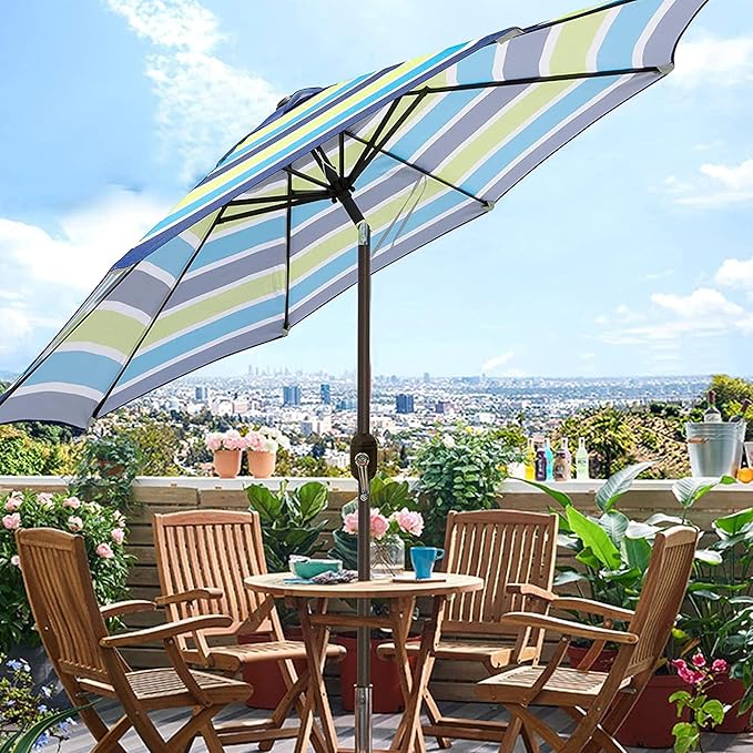 Blissun 9' Outdoor Patio Umbrella, Outdoor Table Umbrella, Yard Umbrella - Image 5