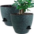 12inch 2Pack Large Self Watering Planters, Plastic Plant Pots by UOUZ