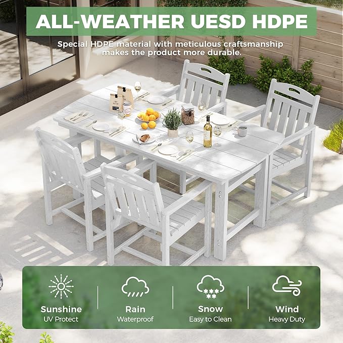 HDPE Outdoor Patio Dining Set - Image 3