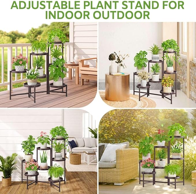 iDavosic.ly 7 Tier Large Plant Stand Indoor, 10 Inch Wide Tall Corner Metal - Image 2