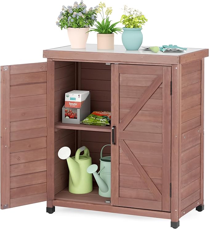 Outdoor Storage Cabinet & Potting Bench Table by OutdoorFurniture