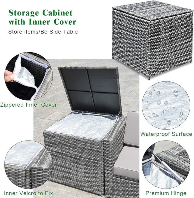 Tangkula 8 Pieces Wicker Patio Furniture Set - Image 6