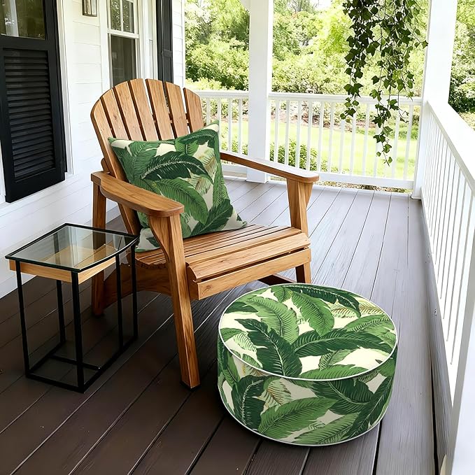 LVTXIII Outdoor/Indoor Round Inflatable Ottoman, All Weather Patio Footstool - Image 2