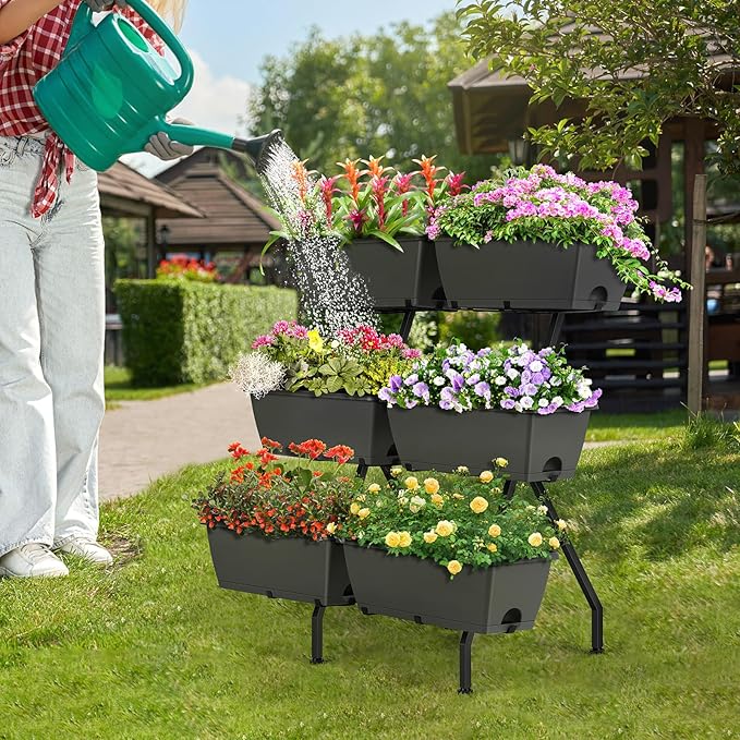 Raised Garden Beds with 6 Garden Planter Boxes Indoor Outdoor Vertical Raised - Image 3