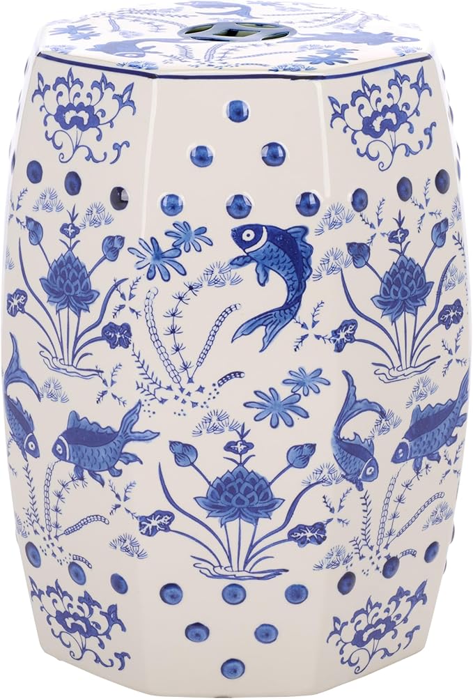 Safavieh Castle Gardens Collection Glazed Ceramic Blue Cloud 9 Chinoiserie - Image 3