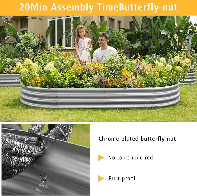 Garden 8x4x1ft Galvanized Raised Garden Bed Kit - Image 4