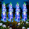 Solar Garden Lights, Solar Blue Delphinium Flowers Lights 4 Pack 80 LEDs by MRHEPHAESTUS