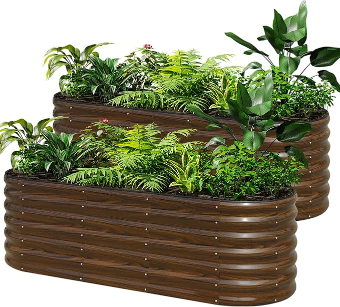 SnugNiture Galvanized Steel Raised Garden Bed Kit, Flowers and Fruits by snugniture
