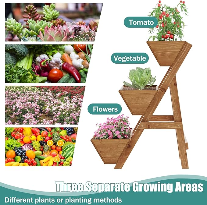Small Raised Garden Bed, 3 Tier Vertical Garden Planter - Image 3