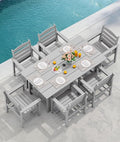 SERWALL Outdoor HDPE Dining Table Set, 7-Piece Outdoor Dining Table Sets by SERWALL