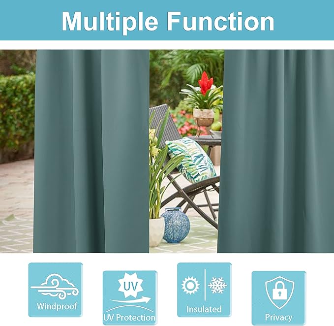 RYB HOME Patio Curtains Outdoor - Image 6