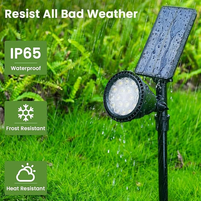 JSOT 600 Lumen Bright Solar Lights Outdoor Waterproof, Solar Powered Landscape - Image 5