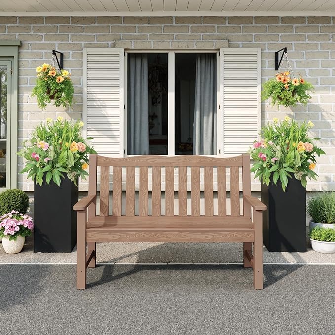 Stoog Outdoor Benches Set of 2, 2-Person Poly Lumber Garden Bench - Image 7