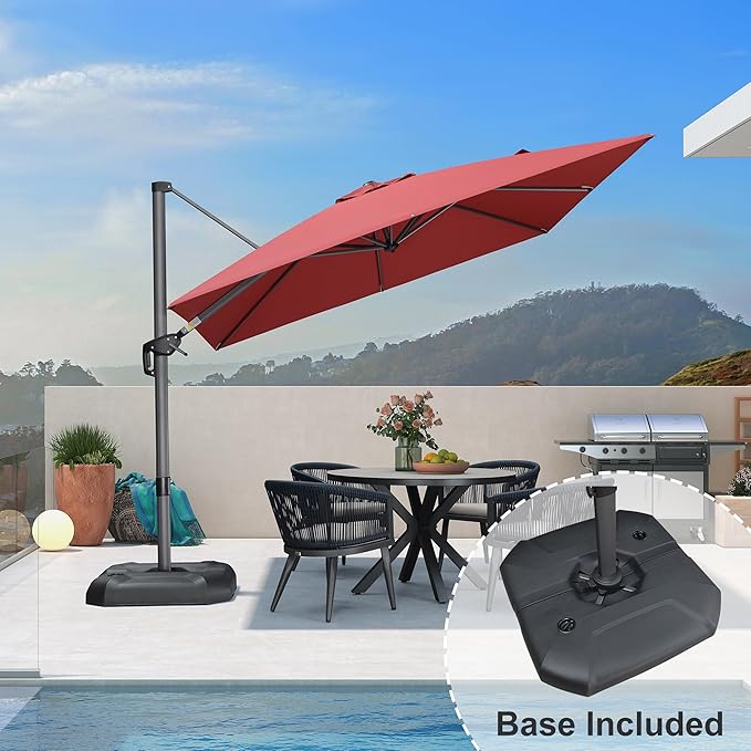 PURPLE LEAF 9 Feet Square Cantilever Umbrella Patio Umbrella - Image 2