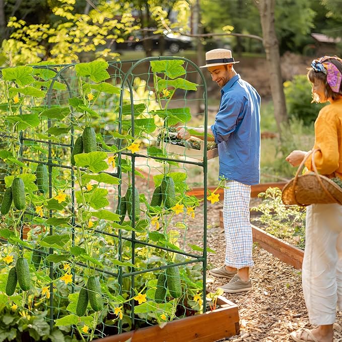 Cucumber Trellis for Raised Bed 51 x 50 Inch U-Shape Garden Trellis for - Image 8