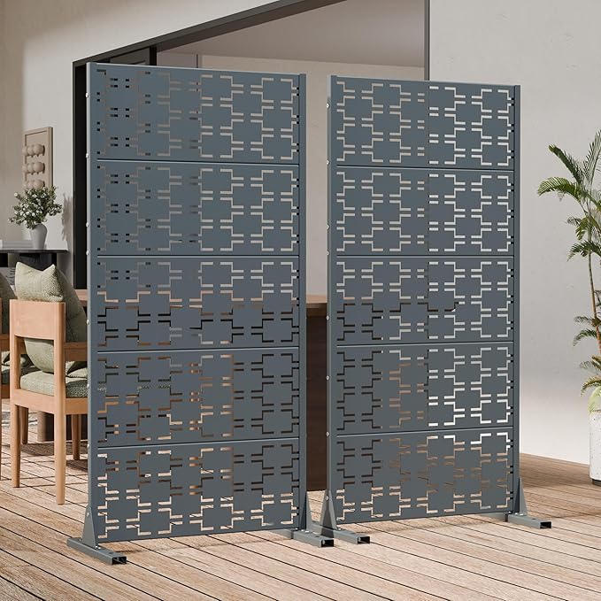 Casaphoria Metal Privacy Screen Outdoor, Drakgrey-Brick - Image 3