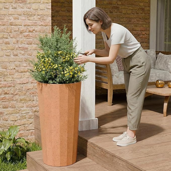 23.6" H Tall Planters for Outdoor Plants, 2 Pack Large Outdoor Planters for - Image 7