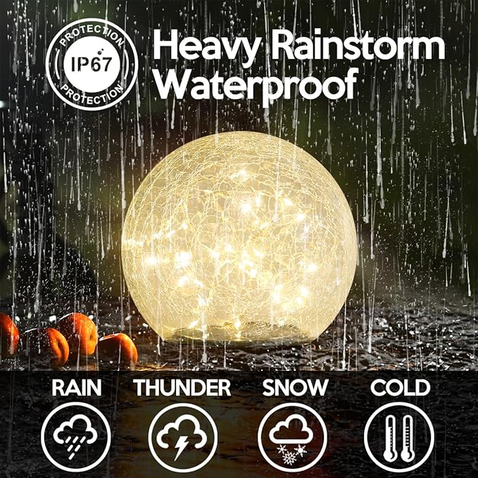 Outdoor Waterproof IP65 Solar Globe Lights, Led Solar Light Balls - Image 3