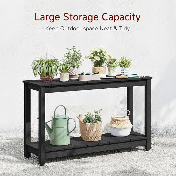 Stoog Outdoor Console Table, All-Weather 2-Tier Patio Console Table - Image 8