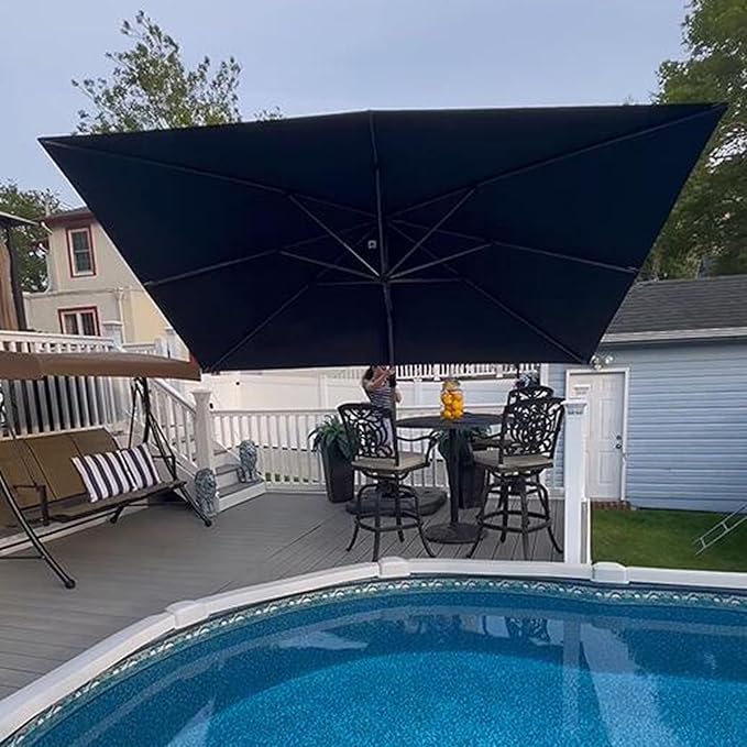 PURPLE LEAF 10' X 13' Patio Umbrella Outdoor Cantilever Rectangle Umbrella - Image 3