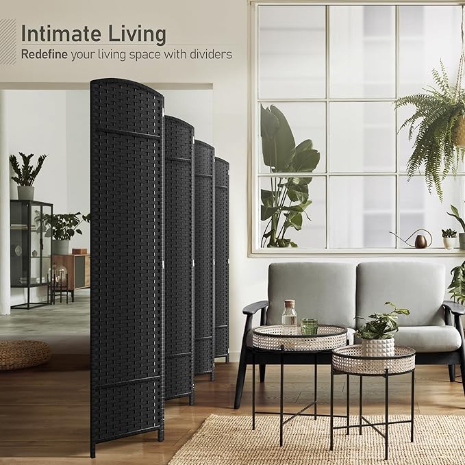 Sorbus 8-Panel Black Room Divider - Image 2