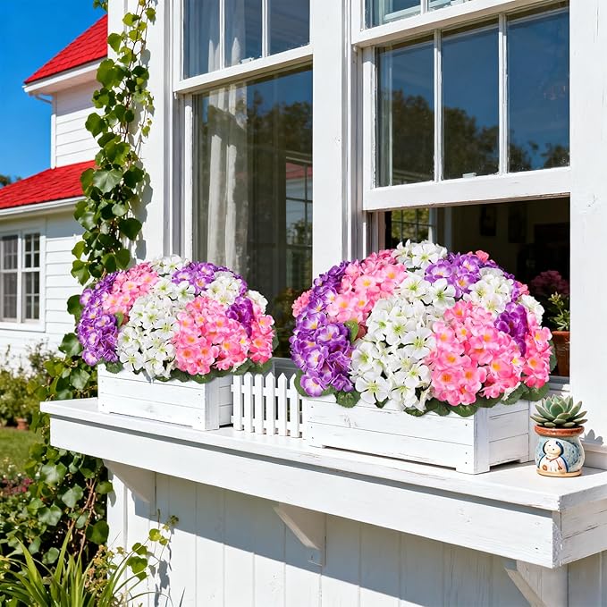 Artificial Geraniums Flowers for Outdoors, 6 Bundles Realistic Silk Fake - Image 6