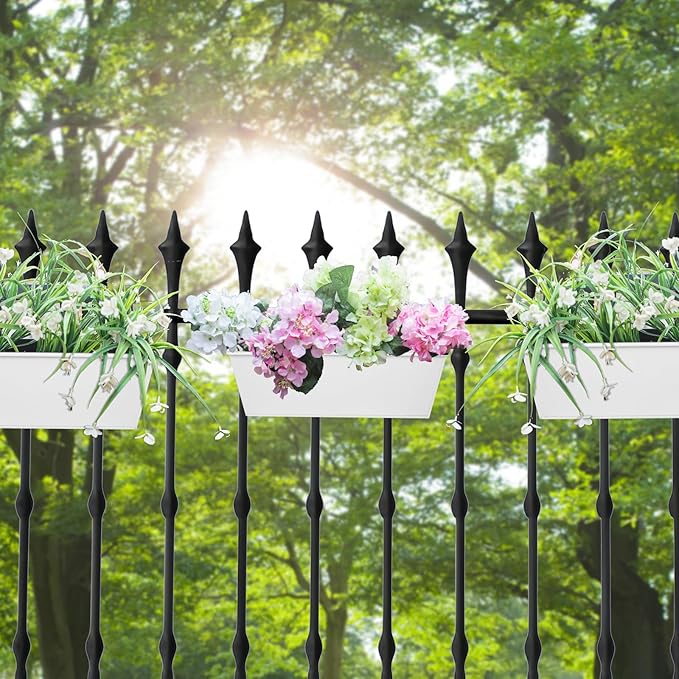 Railing Planters Outdoor Balcony 16 Inch Deck Over The Railing Planter Boxes - Image 4