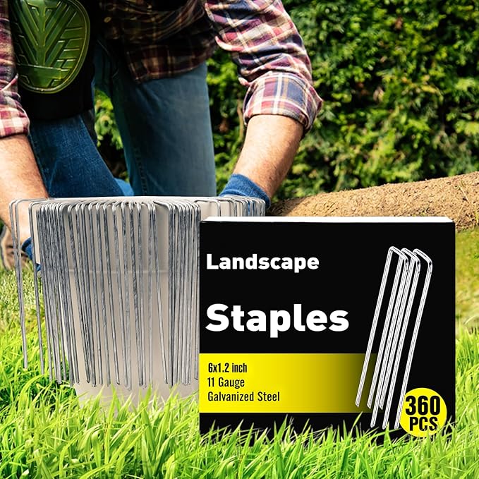 HongWay 360 Pack 6 Inch Landscape Staples, Galvanized Garden Staples 11 Gauge - Image 3