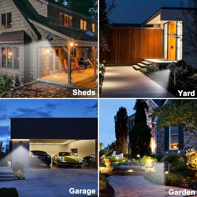 Solar Motion Lights Outdoor 2000LM Security Flood Lights IP67 Waterproof Spot - Image 6