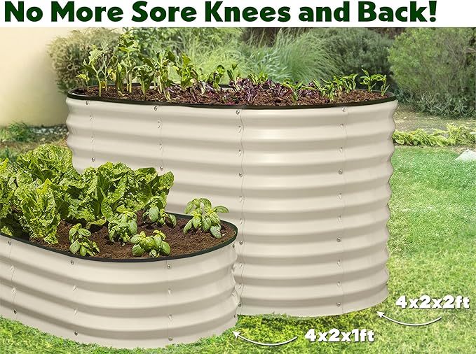 Plant & Plot Galvanized Raised Garden Beds Outdoor // 4×2×2 ft Planter Raised - Image 6