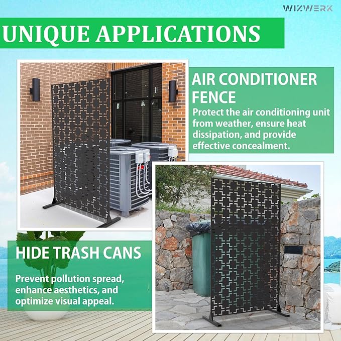 6FT Outdoor Metal Privacy Screen – Decorative Privacy Fence and Room/Garden - Image 7