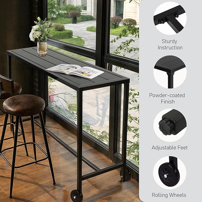 Outvita Outdoor Bar Table, Bistro Rectangle - Image 4