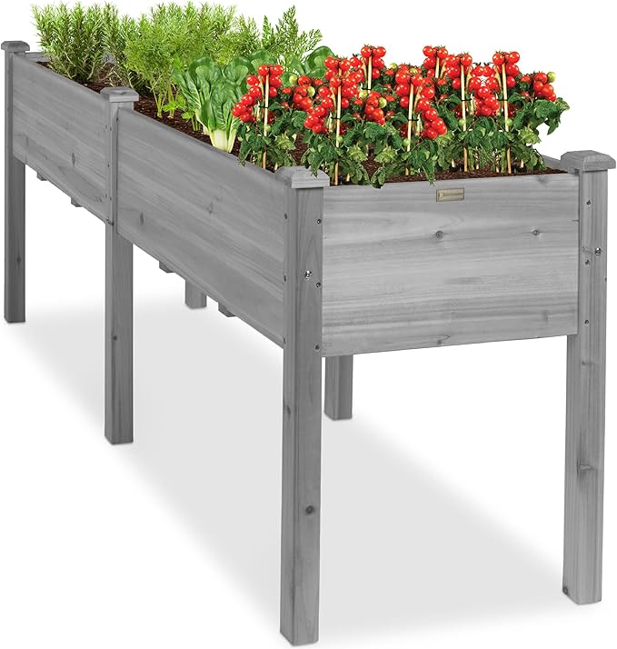 Best Choice Products 72x24x30in Raised Garden Bed, Elevated Wood Planter Box by BestChoiceProducts