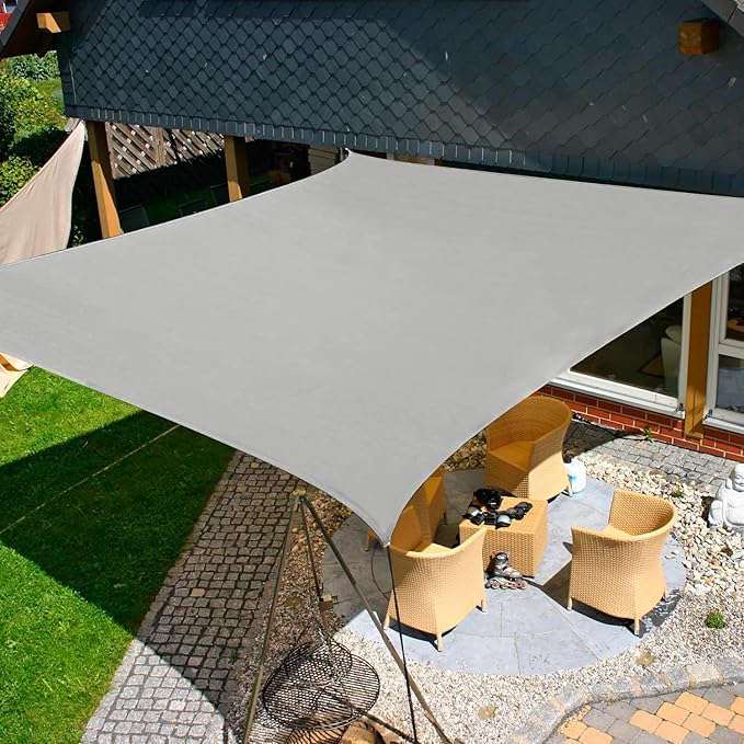 KANAGAWA Sun Shade Sail 10'x10' Gray Square UV Block Canopy Awning Shelter by KANAGAWA