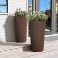 FONTOI 23.6" Tall Planter for Outdoor Plants Set of 2 Large Outdoor Plastic by FONTOI