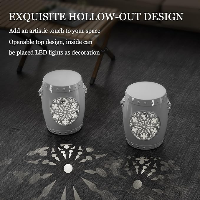 EFU Resin Garden Stool Indoor Outdoor, Decorative Antique Classic-Like - Image 6