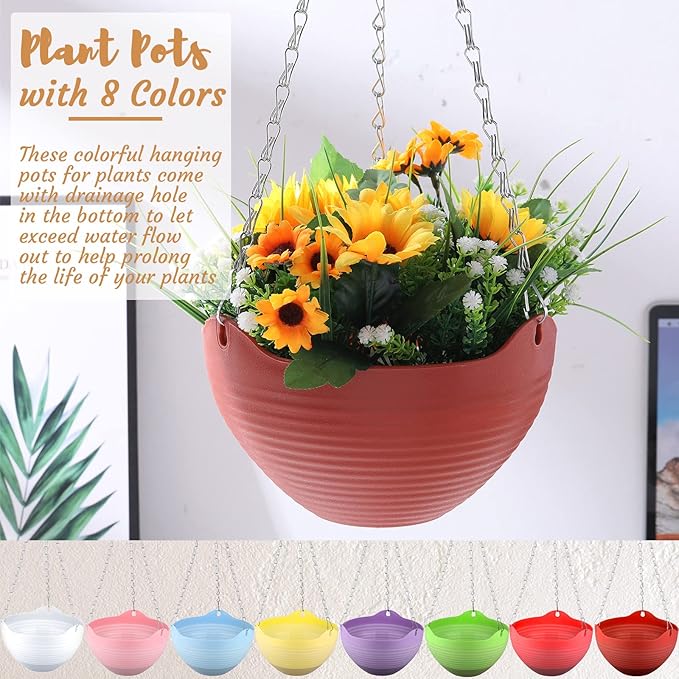 Zopeal 16 Pack Self Watering Hanging Planters, 8 Inch, Resin Material - Image 4