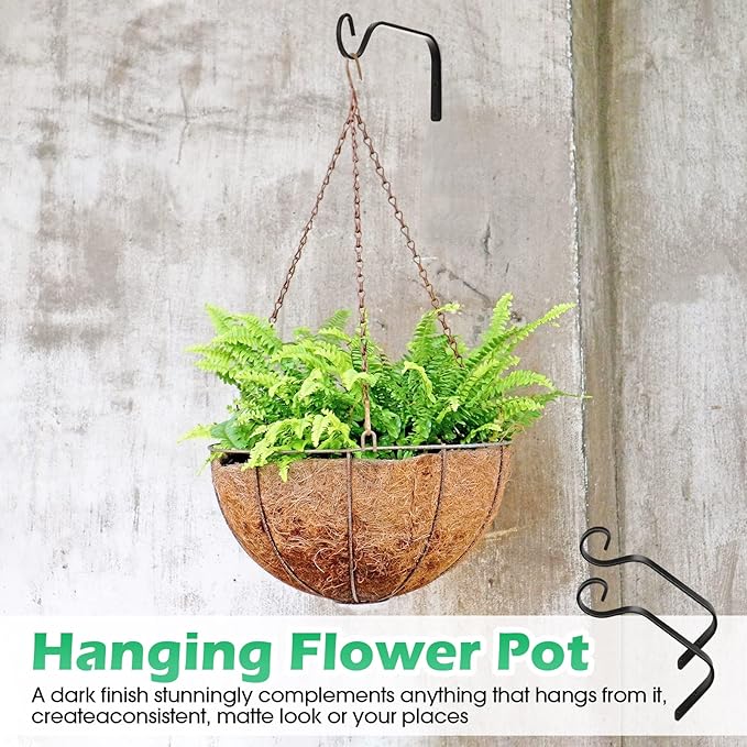 12 Pack Hanging Plant Bracket 7.3 Inches Metal Hook Decorative Straight Hanger - Image 3