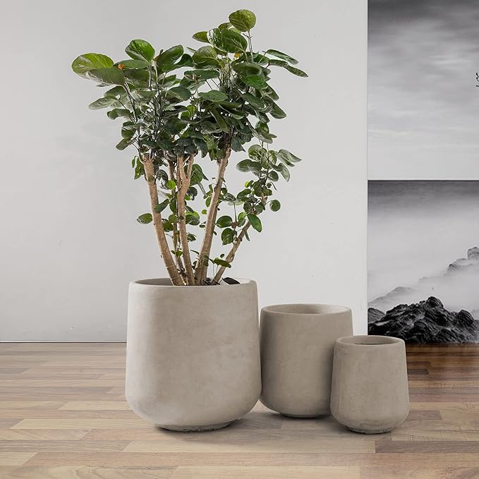 Kante 15.3"+11.6"+8.2" Dia Round Concrete Planter, Large Outdoor Indoor Planter - Image 6