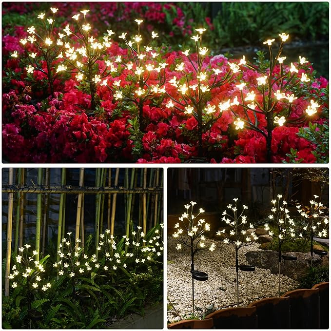 Solar Garden Lights Waterproof, Sola Lights Outdoor Decorative 4Pack, 80Led - Image 4