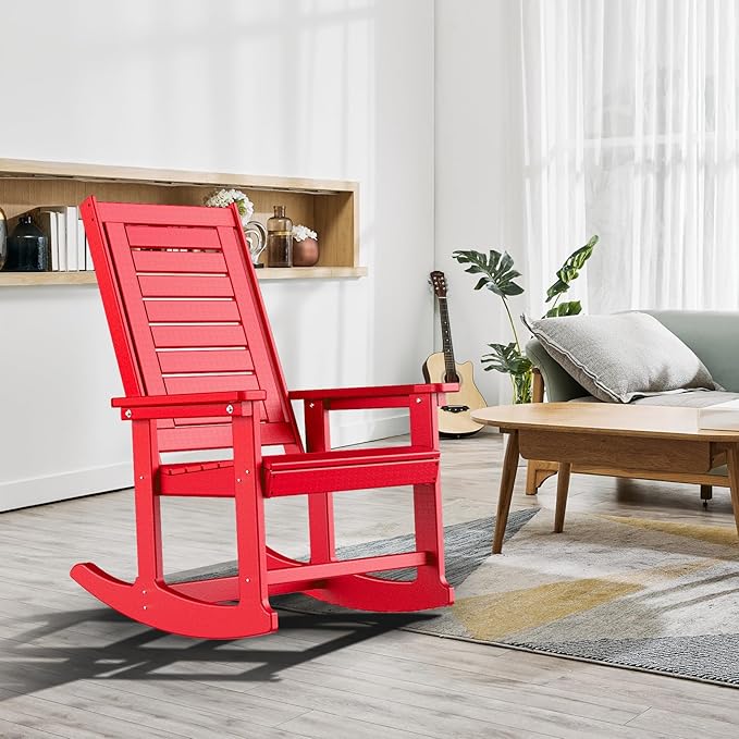GREENVINES Outdoor Rocking Chairs | Set of 2 | Porch Rocker | HDPE Plastic | - Image 5