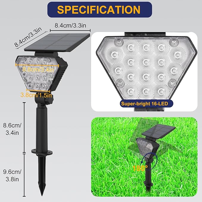 T-SUN Solar Lights Outdoor Waterproof IP65 - Image 2