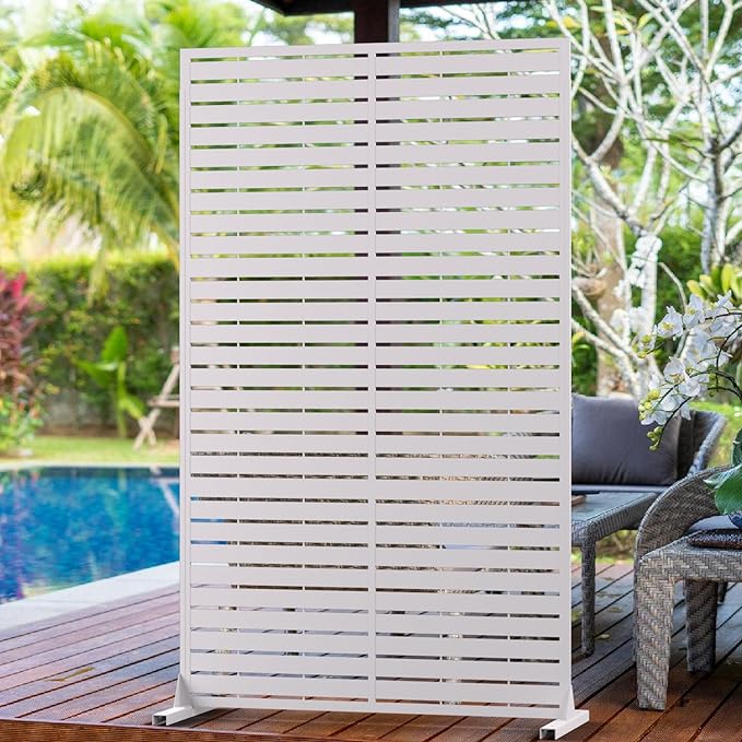 6FT Metal Privacy Screen Outdoor Privacy Panel and Garden Divider, by Unknown