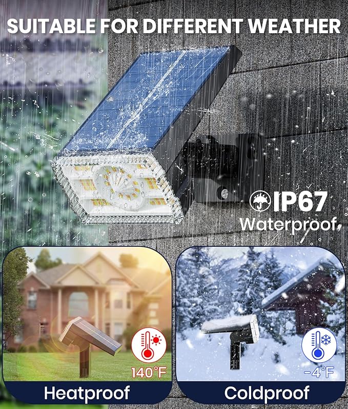 2-Pack Solar Lights Outdoor Waterproof IP67, 3 Color Modes - Image 4