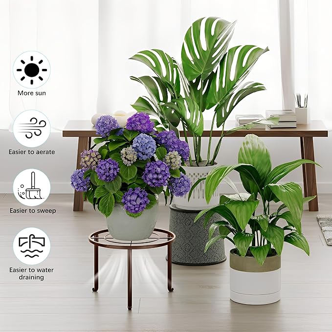 5 Pack Plant Stand Indoor Outdoor, Flower Pot Stand Plant Rack - Image 4