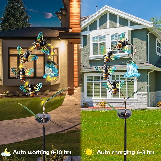 Afirst Decorative Solar Lights Outdoor Solar Bee Stake Light - Image 6