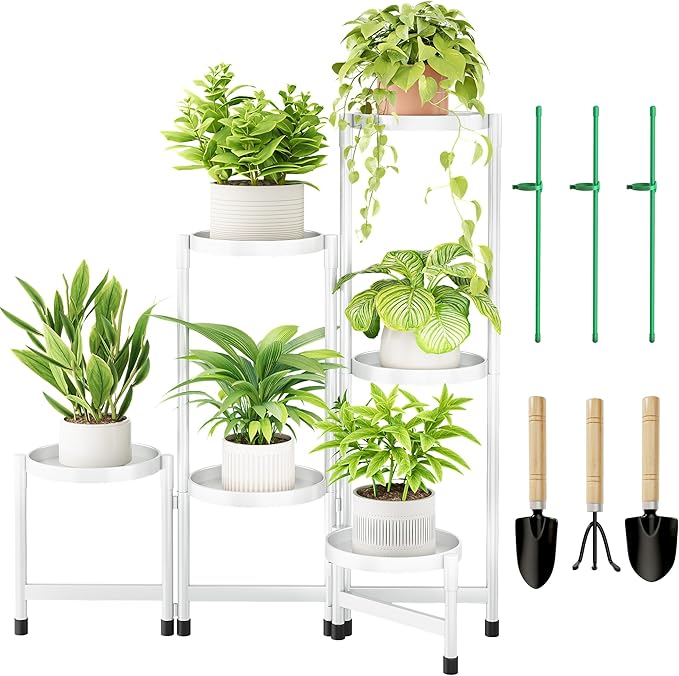 6 Tier Plant Stand Indoor, Tiered Plant Stand Outdoor by Cawukege