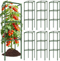 6 Pack Square Tomato Cages, 49.2" Large Upgraded Heavy Duty Steel Tomato by Unknown