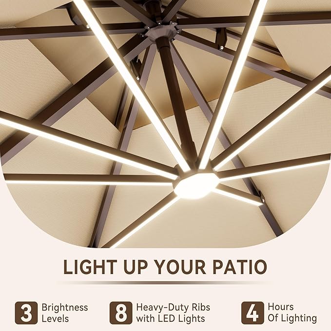 10 X 13 FT Cantilever Outdoor Patio Umbrella - Image 4